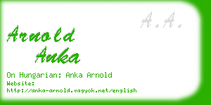 arnold anka business card